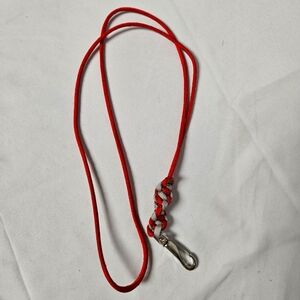 Handmade‎ Paracord Red Gray Lanyard with Clip